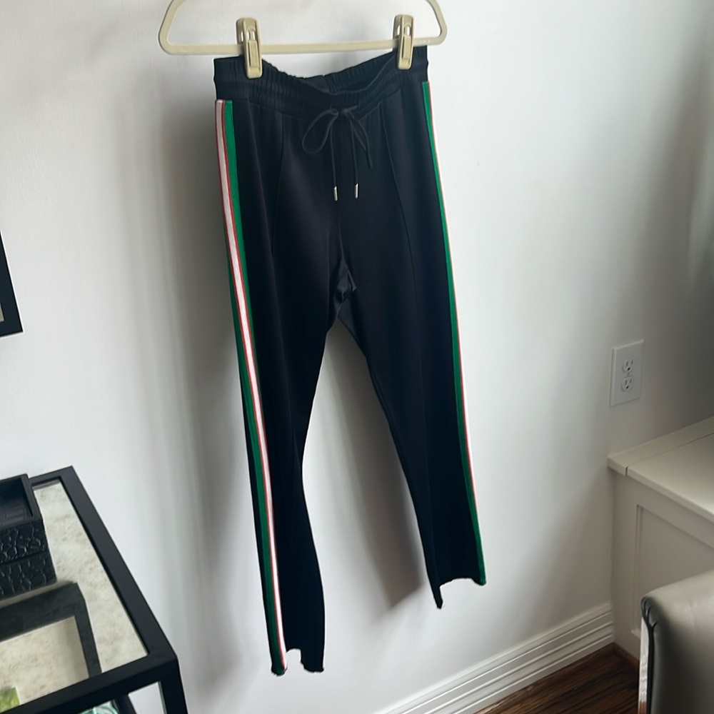 Sandro (Paris) dressy track pants with red/green/white side seam